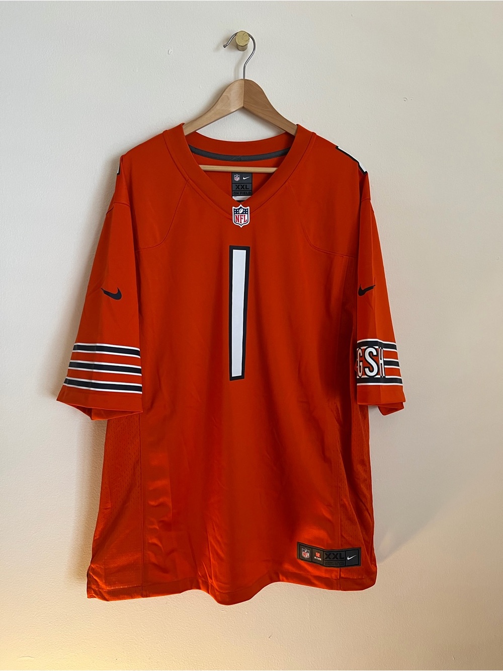 NFL On Field Apparel + Nike Chicago Bears Orange Football Jersey